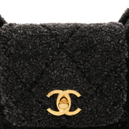 Chanel Shearling Quilted Hobo Black 8 of 10