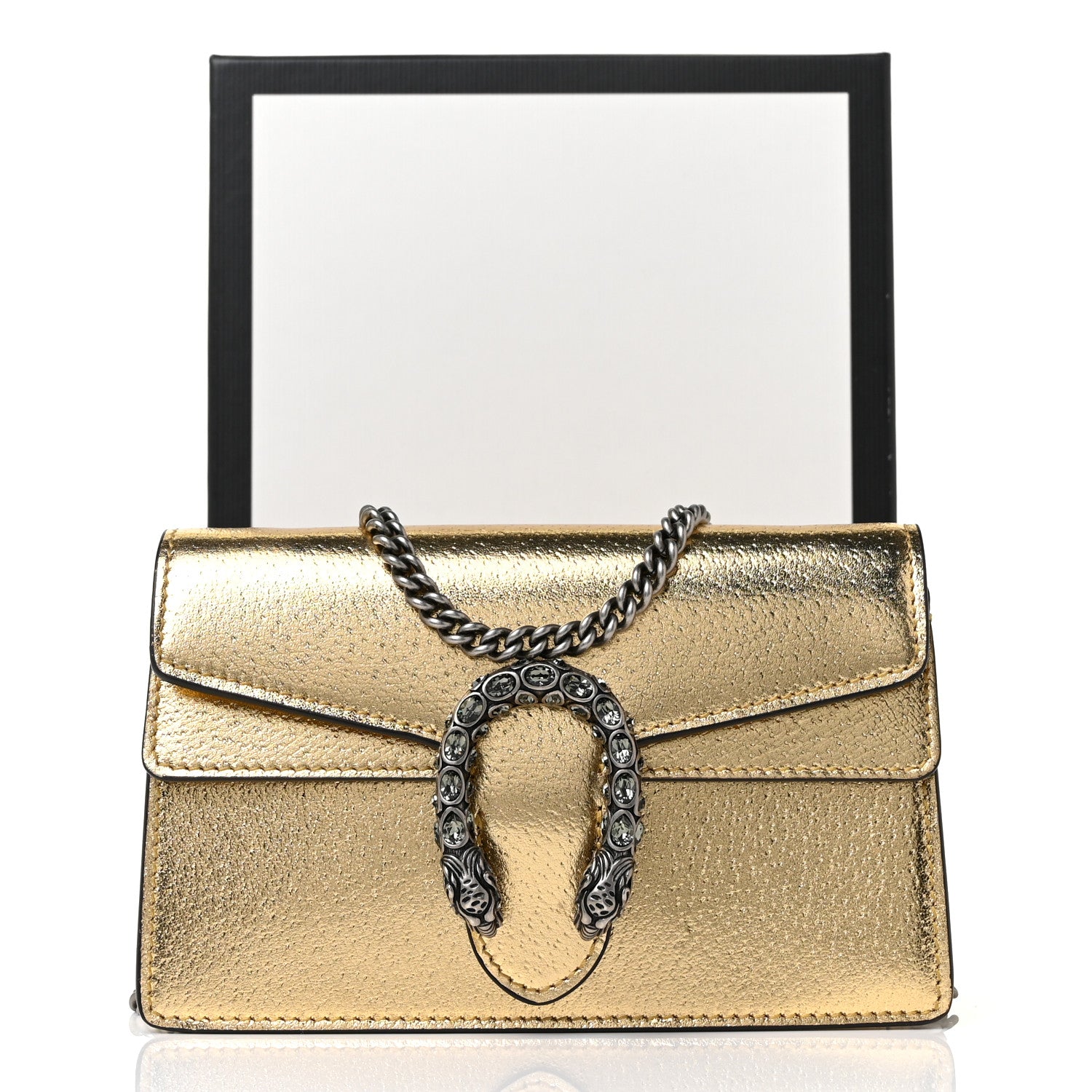 Gucci Metallic Calfskin Super Mini Dionysus Shoulder Bag Gold 9 of 9