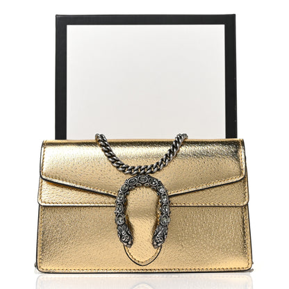 Gucci Metallic Calfskin Super Mini Dionysus Shoulder Bag Gold 9 of 9
