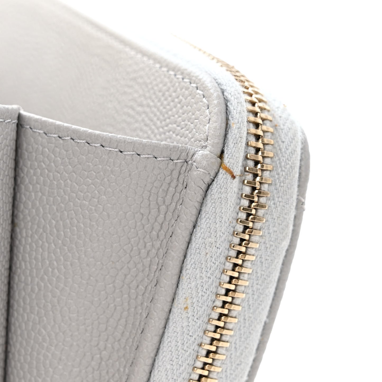 Caviar Quilted Phone Holder Wallet on Removable Chain Grey