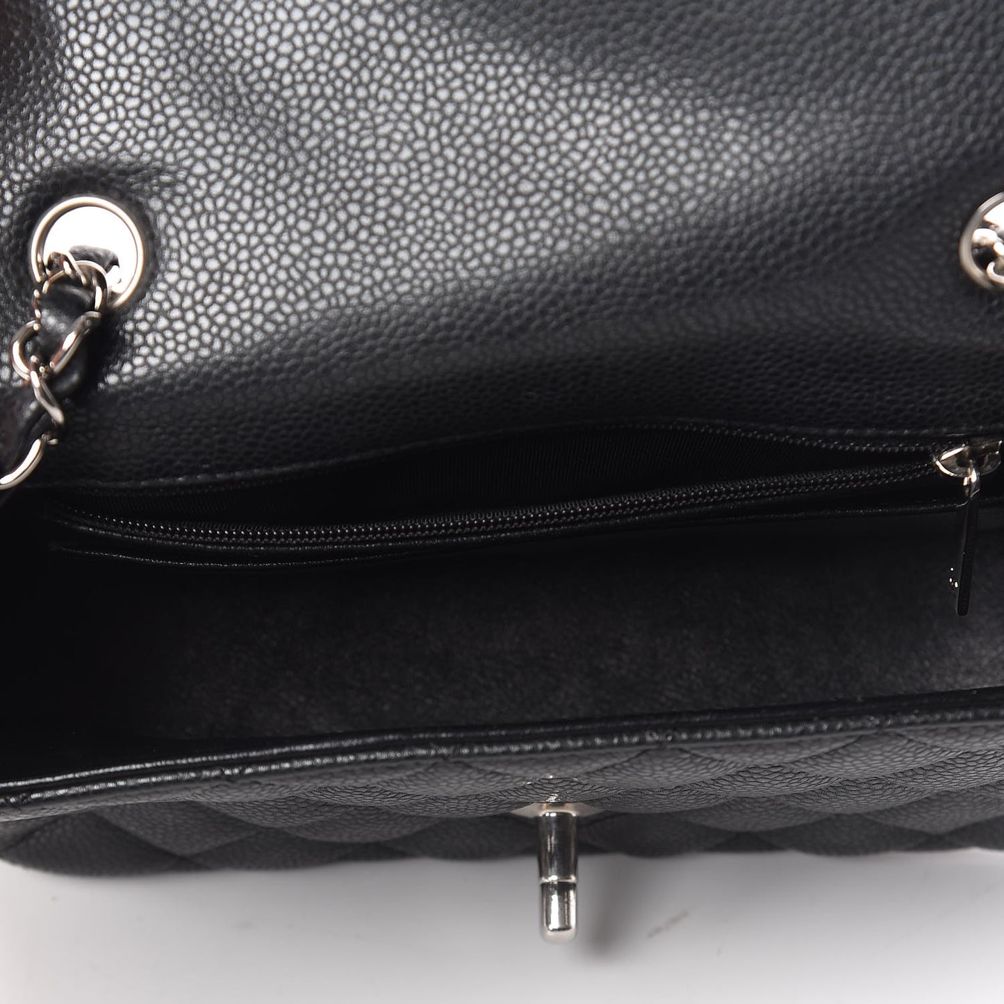 Metallic Caviar Quilted Mini Rectangular Flap Black