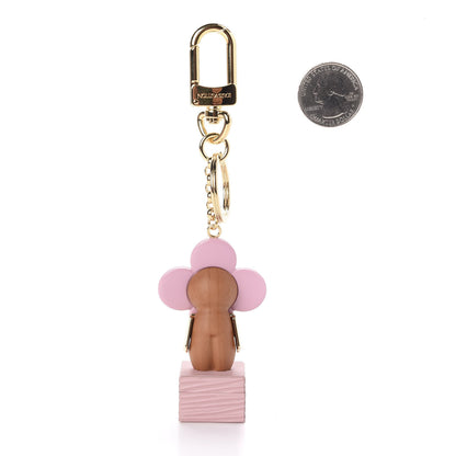 Louis Vuitton Resin Wood Vivienne Trunk Bag Charm Pink 2 of 5