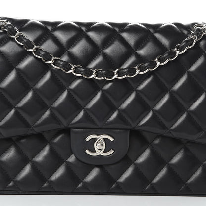 Chanel Lambskin Quilted Jumbo Double Flap Black 8 of 17