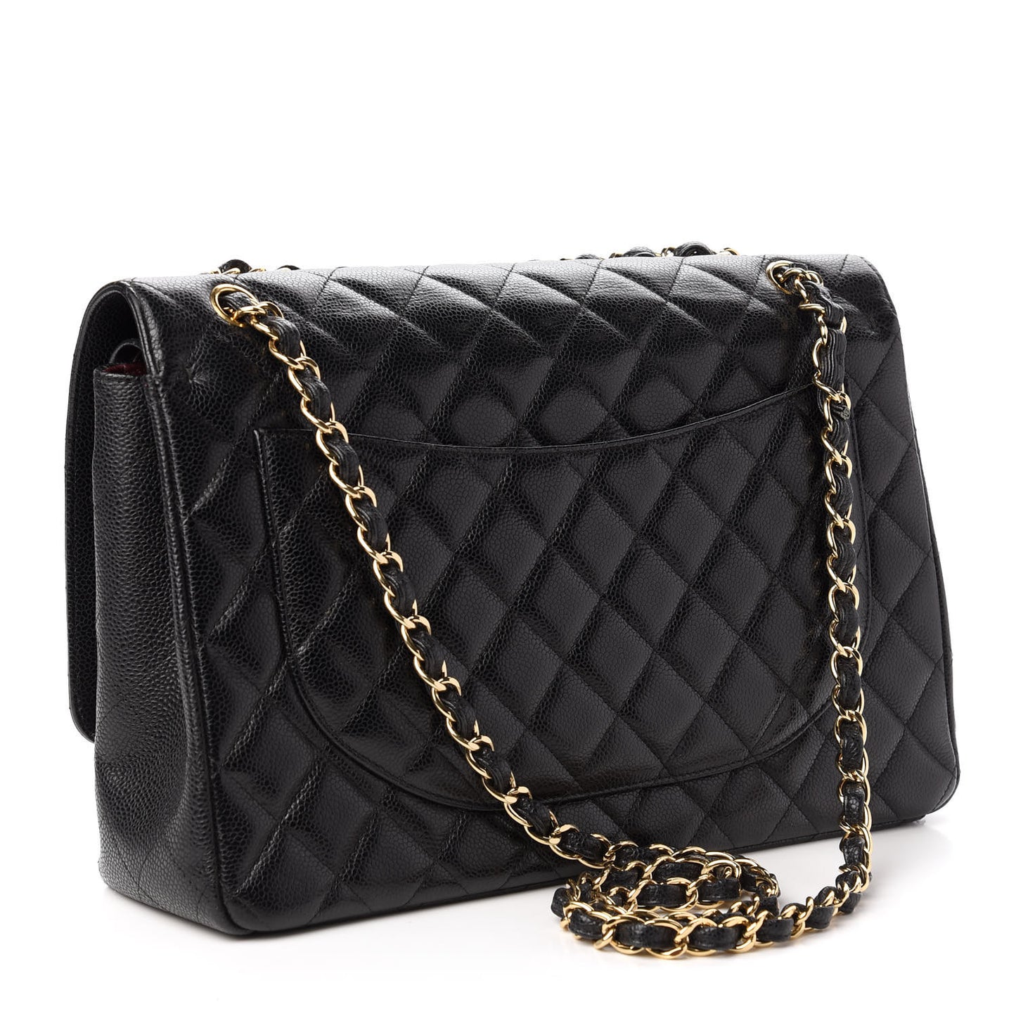Caviar Quilted Maxi Double Flap Black