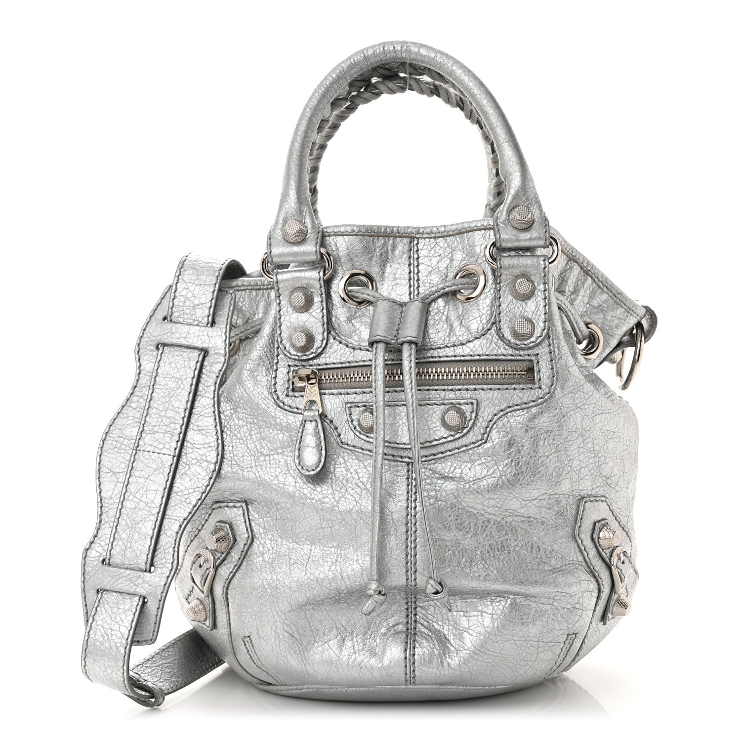 Balenciaga Agneau Giant 12 Silver Hardware Mini Pompon Gris Aluminum 1 of 11