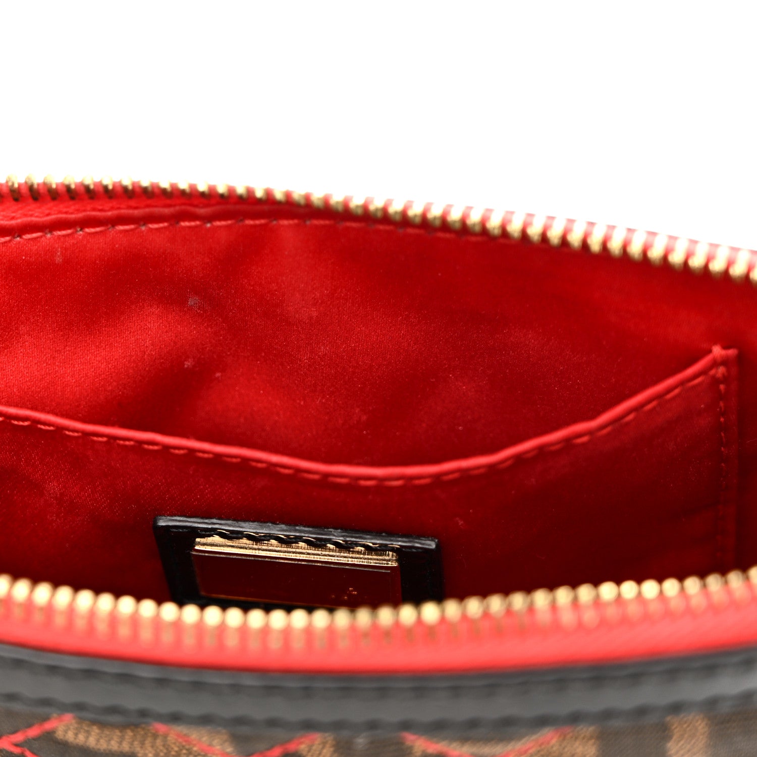Fendi Zucca Quilted Pochette Tobacco Red 12 of 12