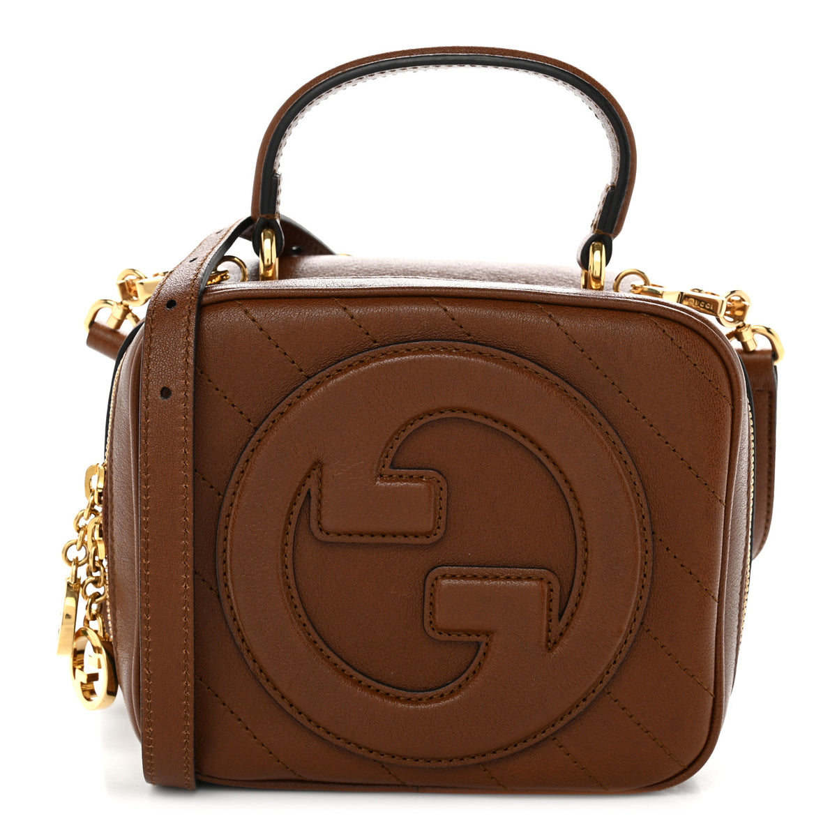 Sakai Be Green Calfskin Diagonal Stitched Blondie Top Handle Bag Cuir