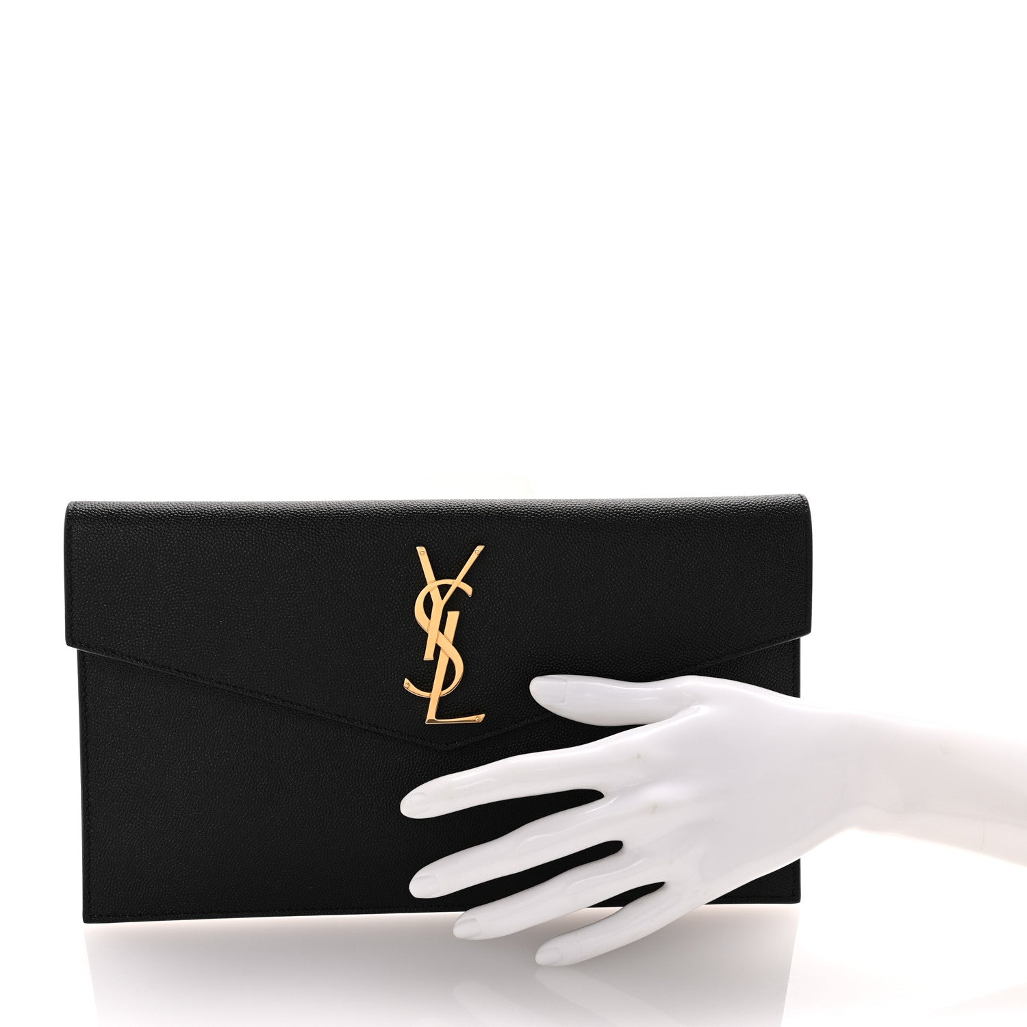 Saint Laurent Grain De Poudre Uptown Pouch Black 2 of 9