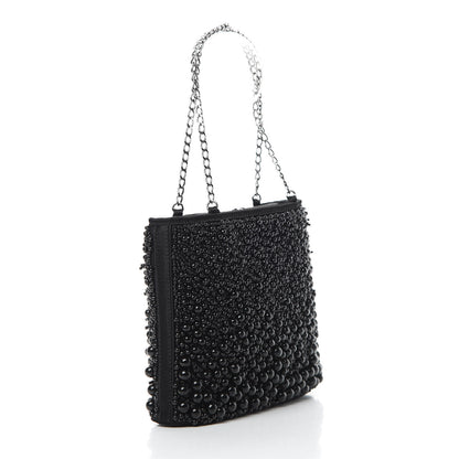 Chanel Satin Beaded CC Evening Bag Black 3 of 12