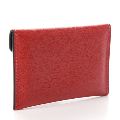 Alexander McQueen Calfskin Insignia Envelope Card Holder Pink Red 3 of 8