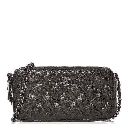 Chanel Caviar Quilted Small Clutch With Chain Dark Charcoal 1 of 9