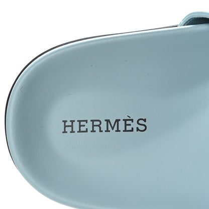 Hermes Suede Goatskin Womens Chypre Sandals 38 Vert D'eau 8 of 8