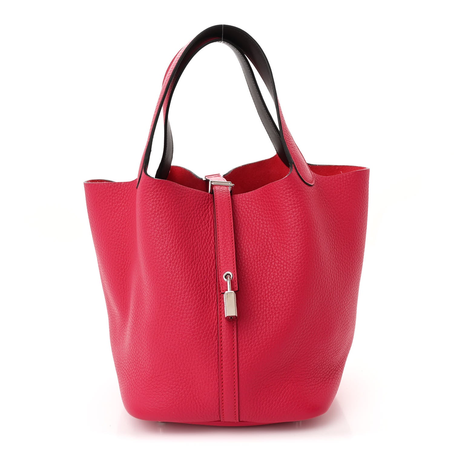 Hermes Taurillon Clemence Swift Eclat Picotin Lock 22 MM Framboise Rouge Sellier 1 of 12