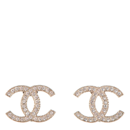 Chanel Crystal CC Earrings Gold 1 of 4