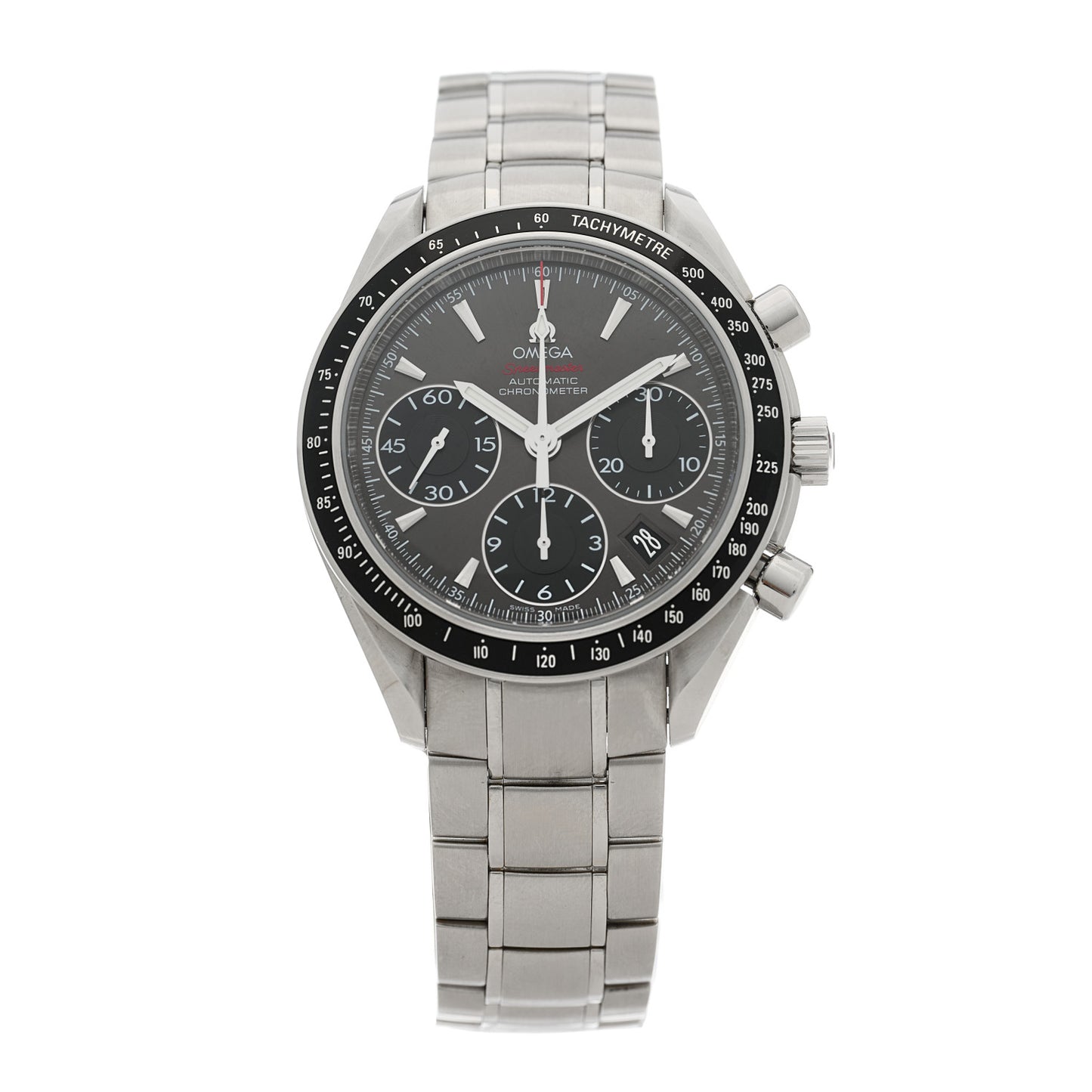 Stainless Steel 40mm Speedmaster Date Chronograph Automatic Watch Grey 323.30.40.40.06.001
