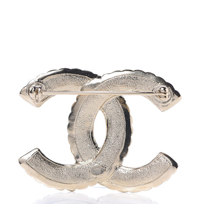 Chanel Pearl Crystal Queen of France CC Brooch Gold 2 of 3