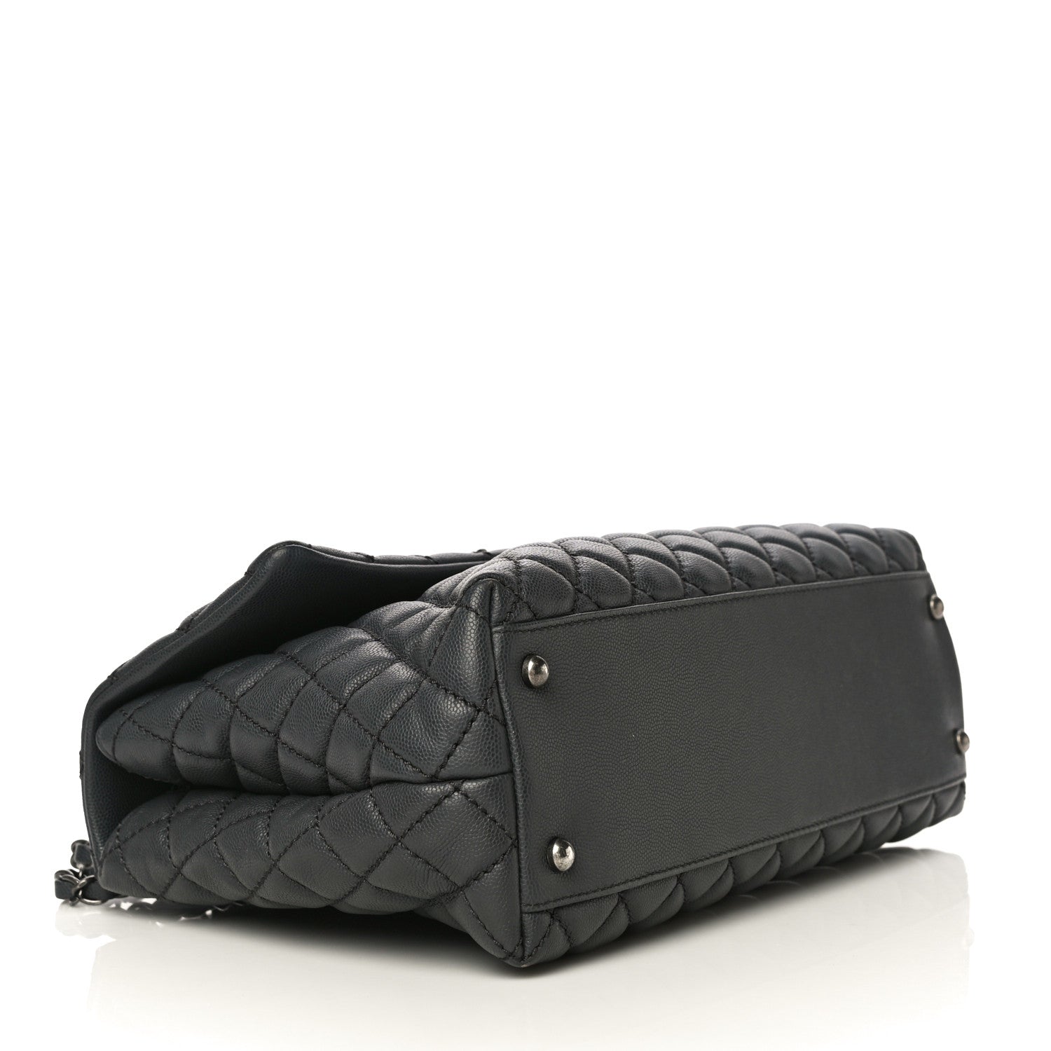 Chanel Caviar Quilted Medium Coco Handle Flap Dark Grey 3 of 10