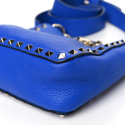 Valentino Garavani Pebbled Calfskin Mini Rockstud Flip-Lock Messenger Bag Blu Delft 9 of 9