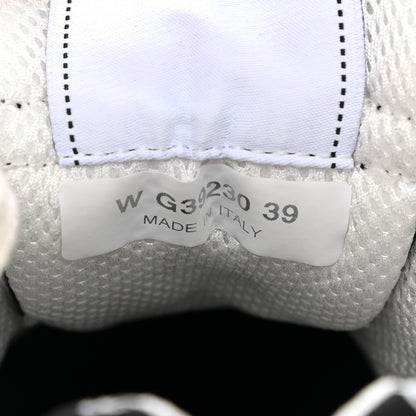 Chanel Nylon Suede Calfskin Printed CC Sneakers 39 White Black 8 of 8