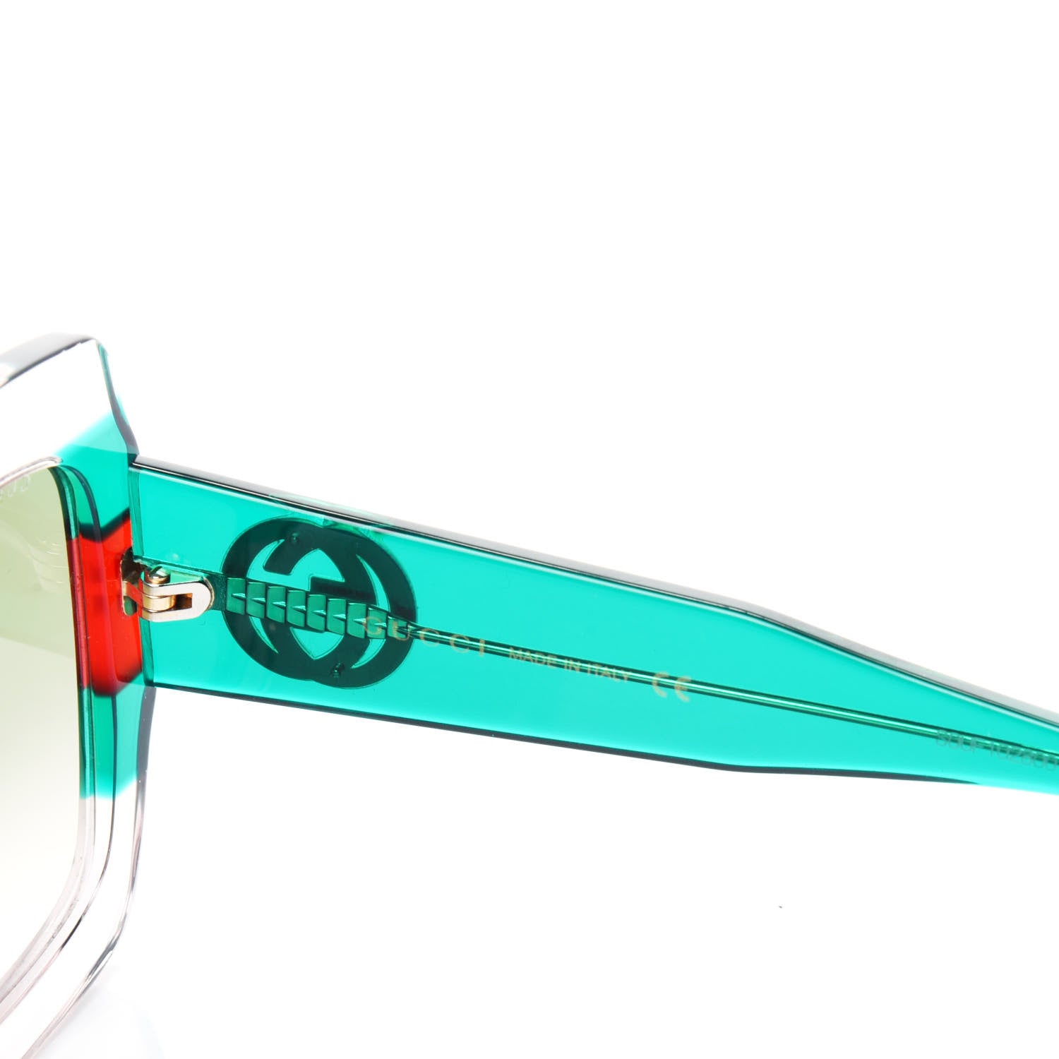 Gucci Square Web Frame GG0178S Sunglasses Green Red 5 of 10