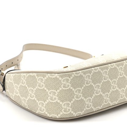 Gucci GG Supreme Monogram Textured Dollar Calfskin Small Ophidia Hobo Beige Mystic White Oatmeal 9 of 10