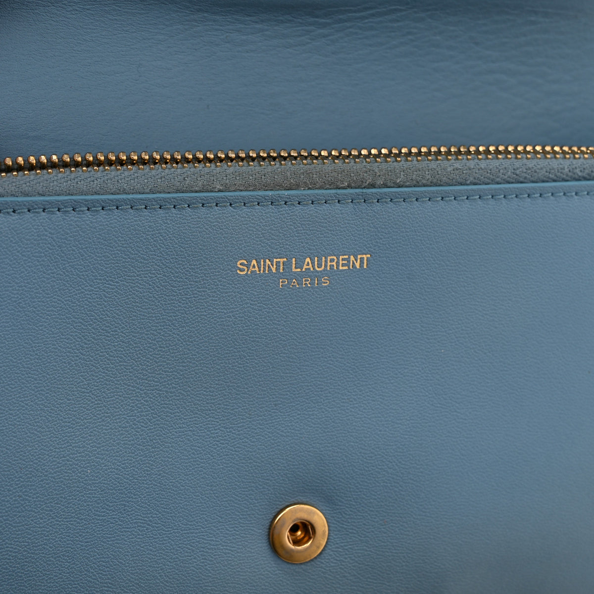 Calfskin Classic Y Ligne Clutch Blue