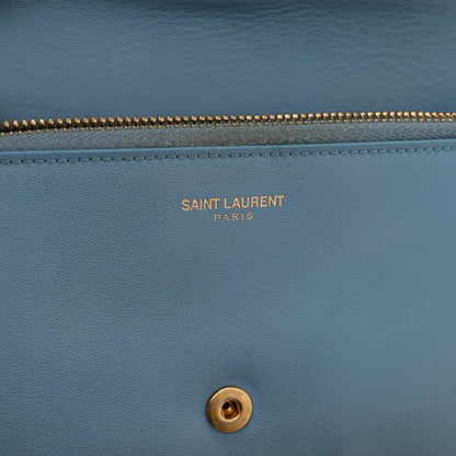 Saint Laurent Calfskin Classic Y Ligne Clutch Blue 6 of 11