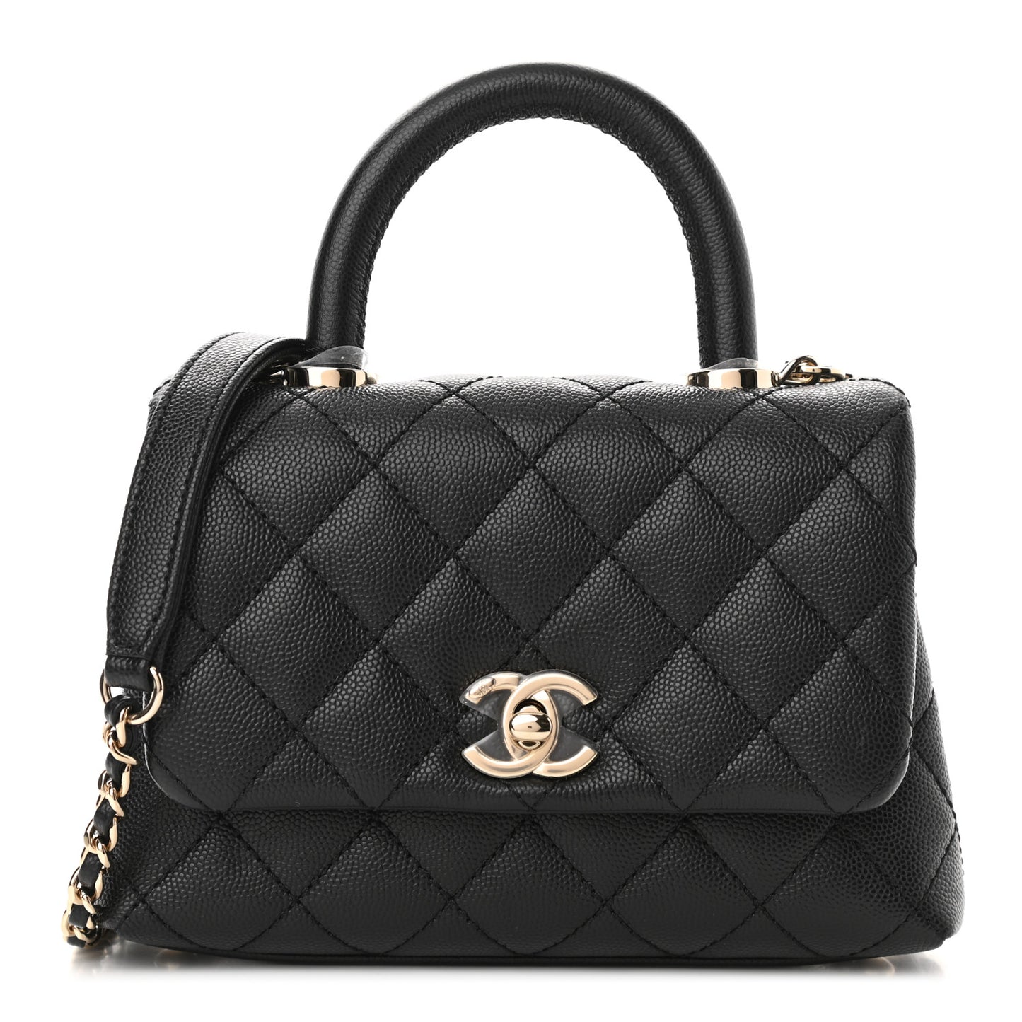 Caviar Quilted Extra Mini Coco Handle Flap Black