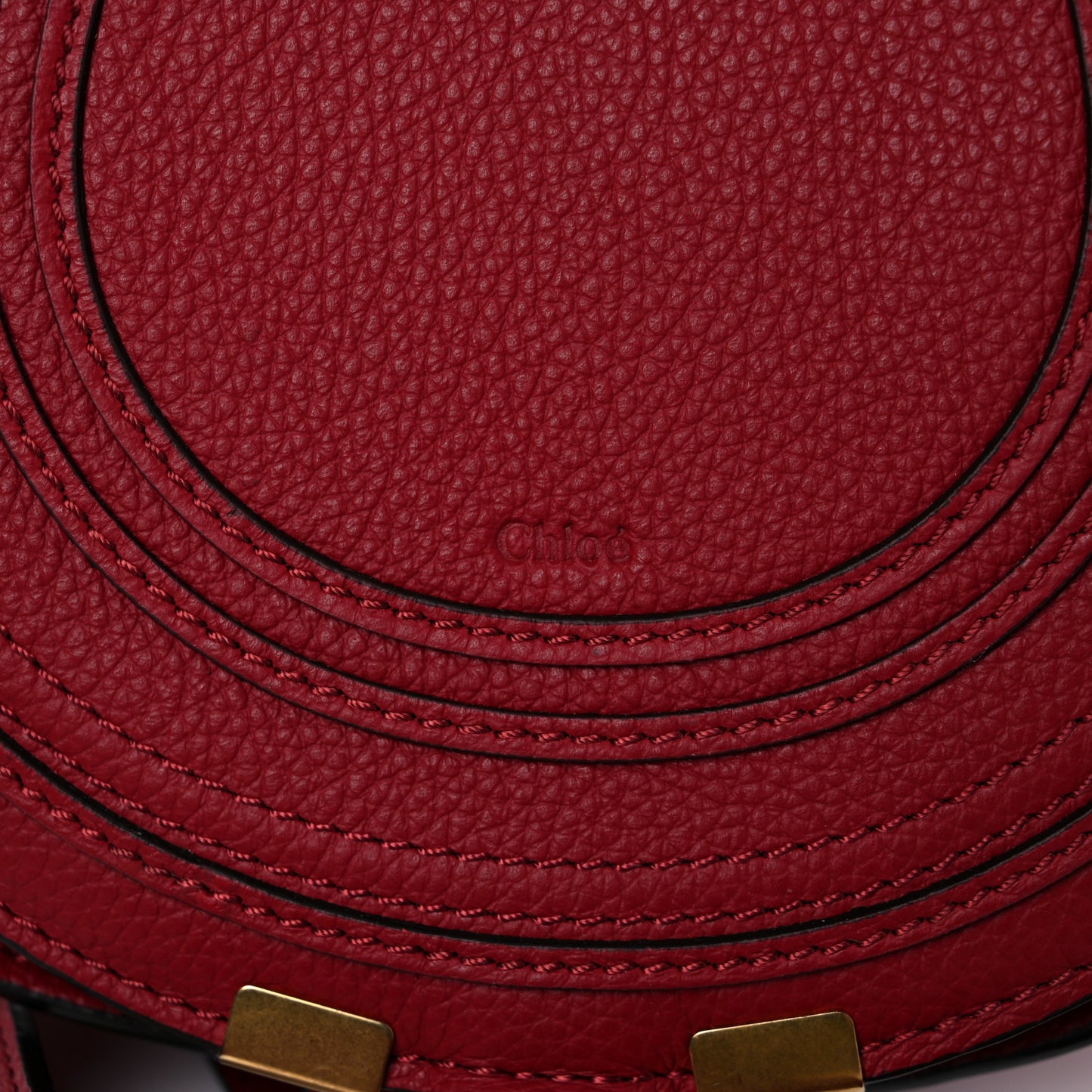 Calfskin Mini Marcie Round Crossbody Bag Red