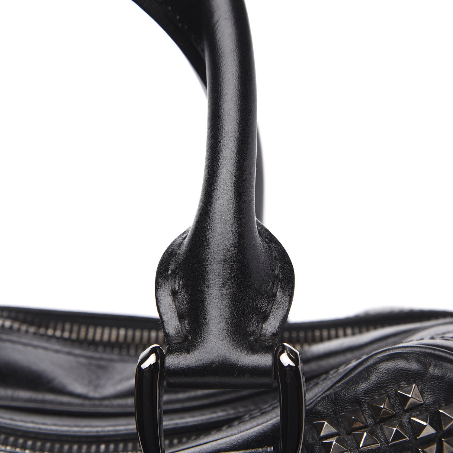 Burberry Prorsum Calfskin Studded Knight Satchel Black 14 of 14
