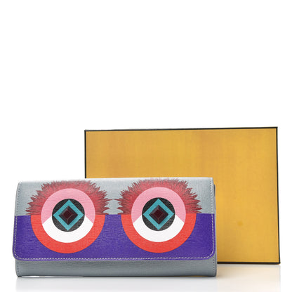 Fendi Vitello Elite Studded Hypnoteyes Continental Wallet Polvere Multicolor 8 of 8