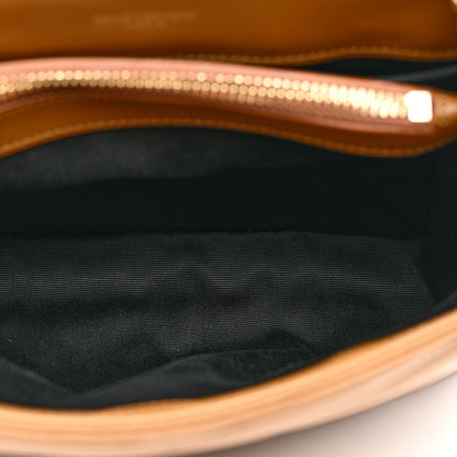 Saint Laurent Calfskin Y Quilted Monogram Small Loulou Chain Satchel Dark Natural 5 of 9
