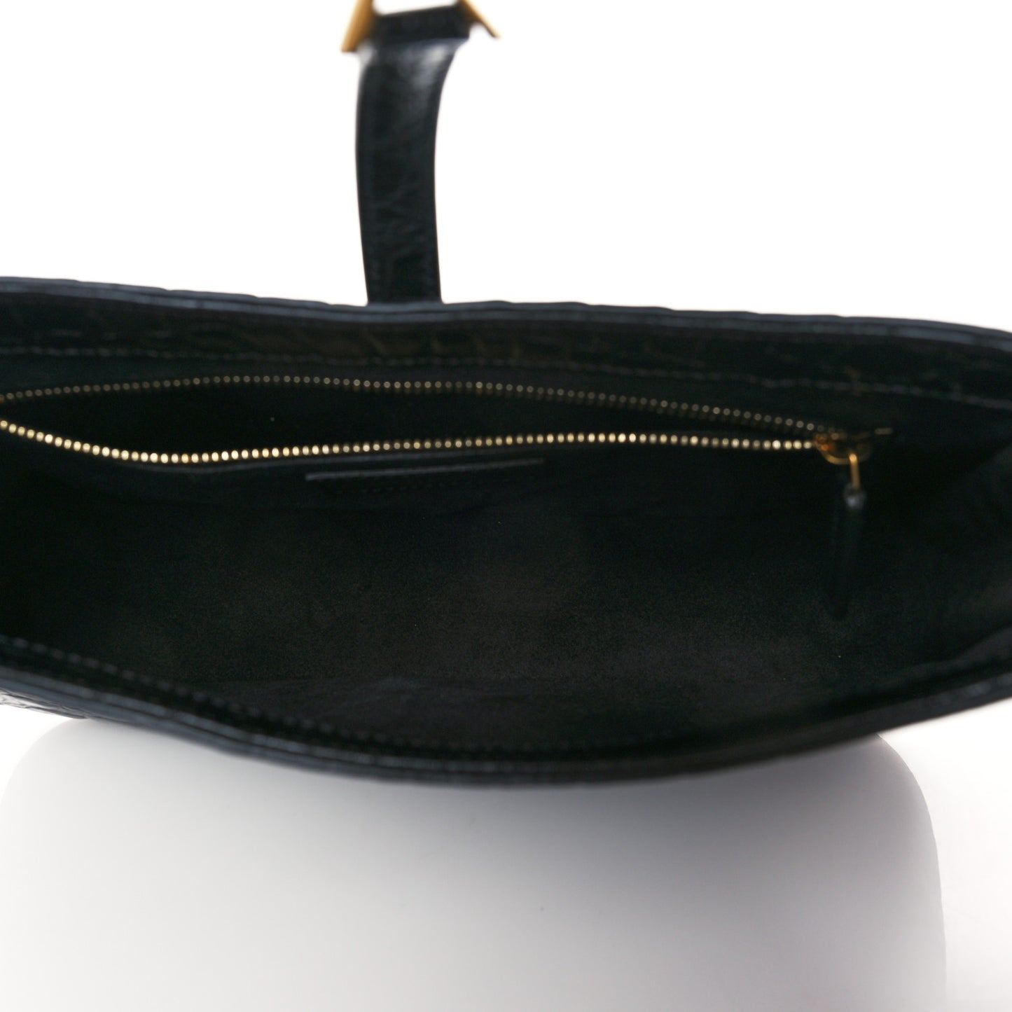 Calfskin Crocodile Embossed Le 5 A 7 Hobo Black