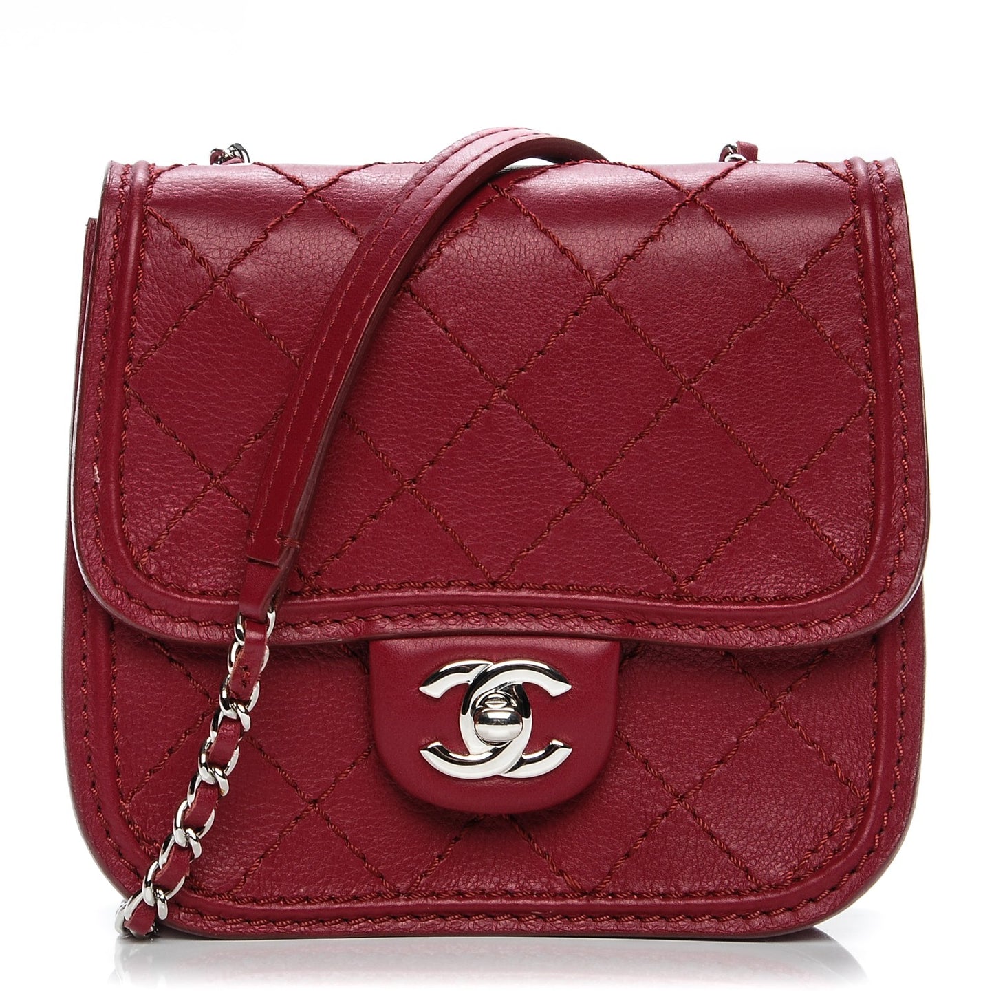 Calfskin Mini Crossbody Flap Red