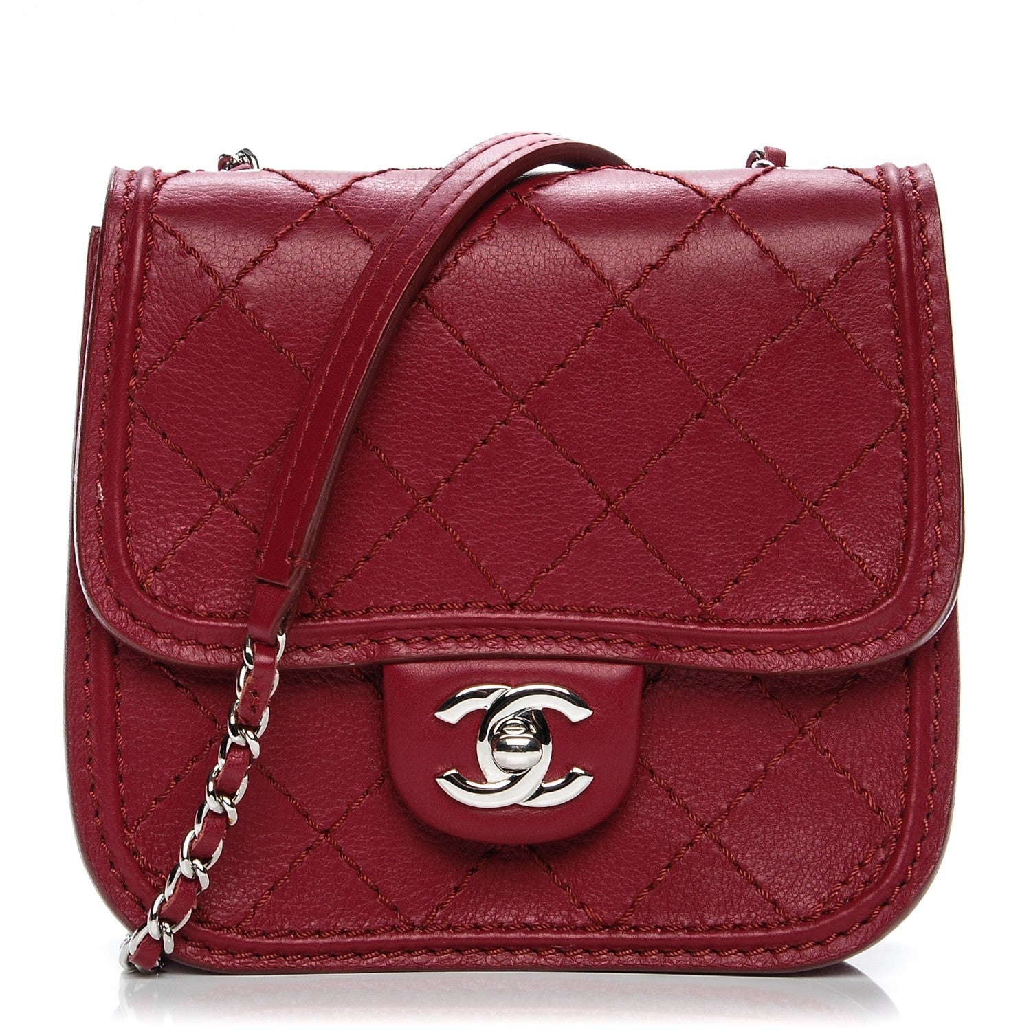 Chanel Calfskin Mini Crossbody Flap Red 1 of 7