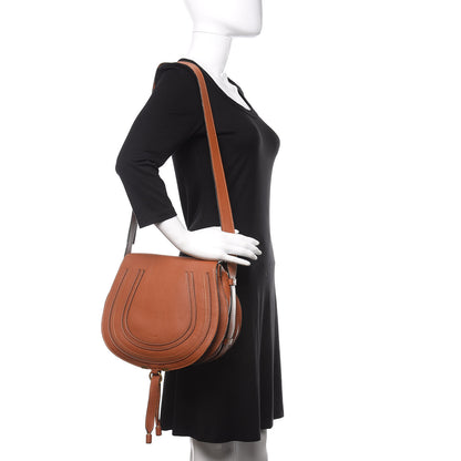 Chloe Grained Calfskin Medium Marcie Saddle Bag Tan 2 of 10