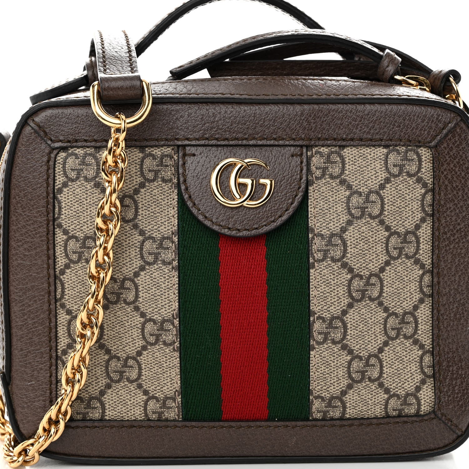 Gucci GG Supreme Monogram Mini Ophidia Top Handle Shoulder Bag Brown 7 of 9