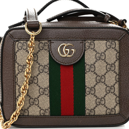 Gucci GG Supreme Monogram Mini Ophidia Top Handle Shoulder Bag Brown 7 of 9