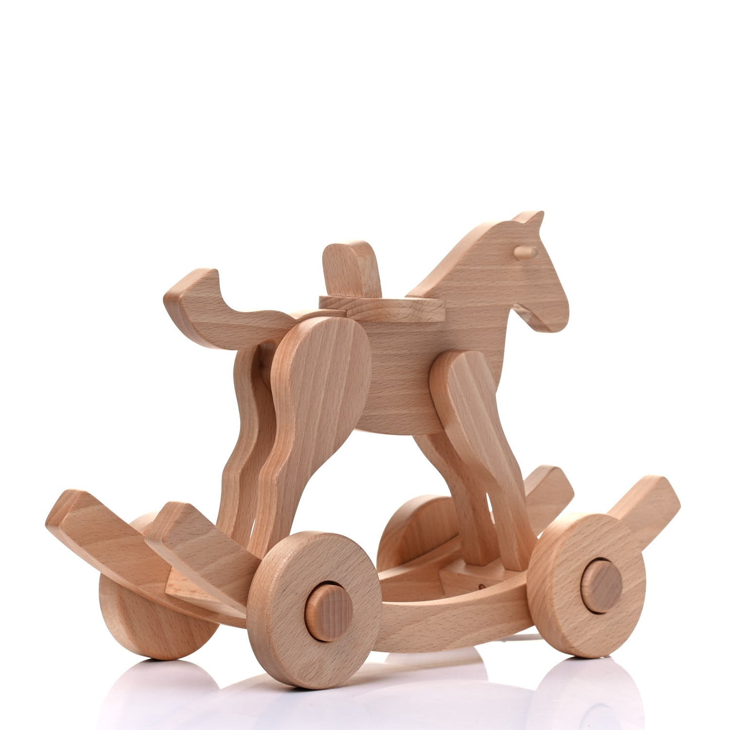 Beechwood Spirit Pull-Along Rocking Horse Naturel