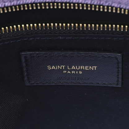Saint Laurent Denim Quilted Medium Loulou Puffer Monogram Chain Satchel Bleached Lilac 6 of 8
