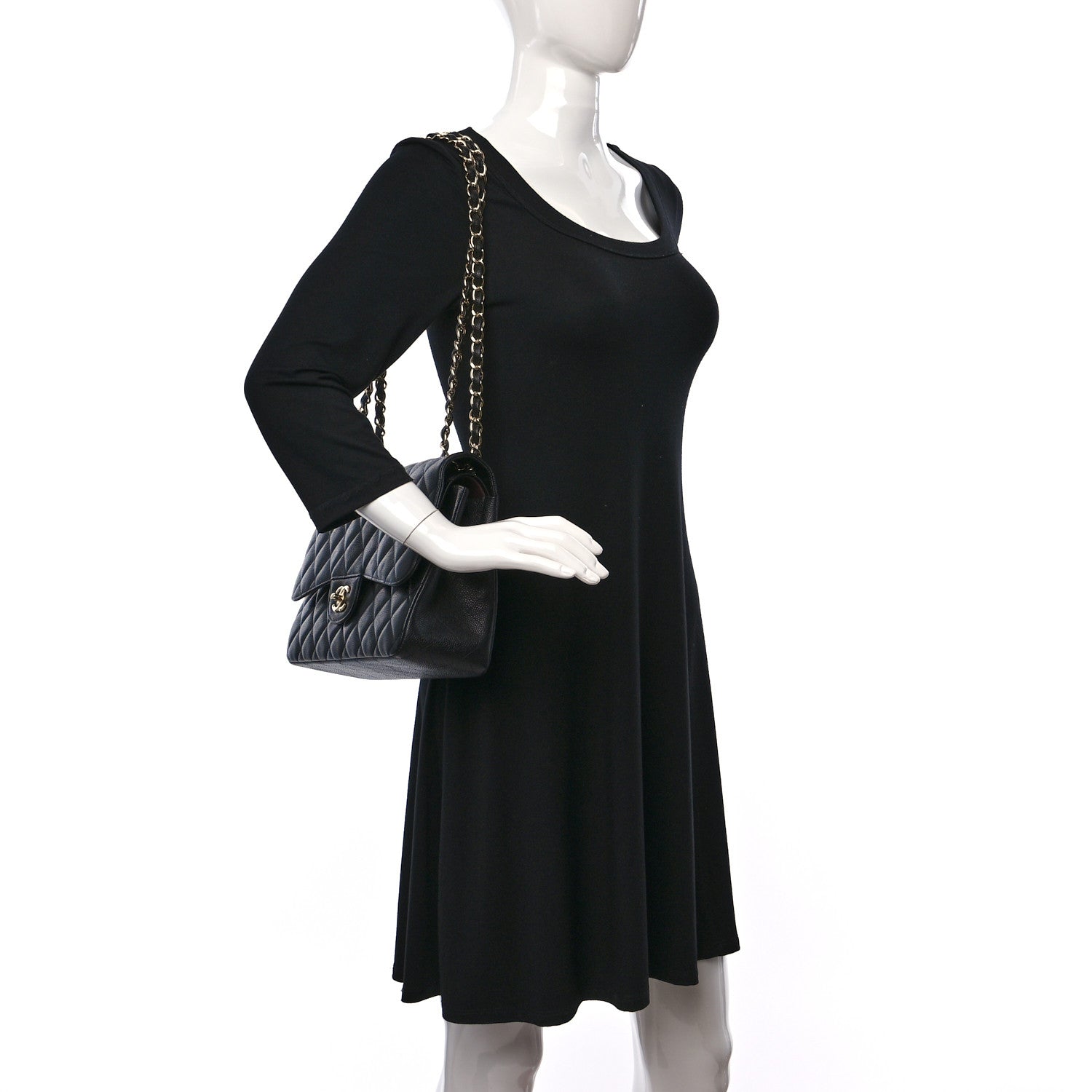 Chanel Caviar Quilted Jumbo Double Flap Black 2 of 12