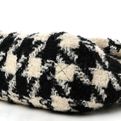 Chanel Tweed Quilted Medium Chanel 19 Flap Black Ecru White 10 of 13