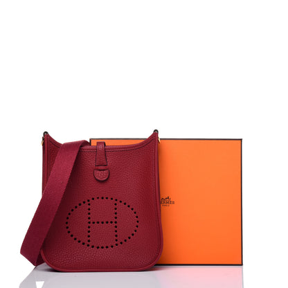 Hermes Taurillon Clemence Evelyne TPM Rouge Grenat 9 of 9