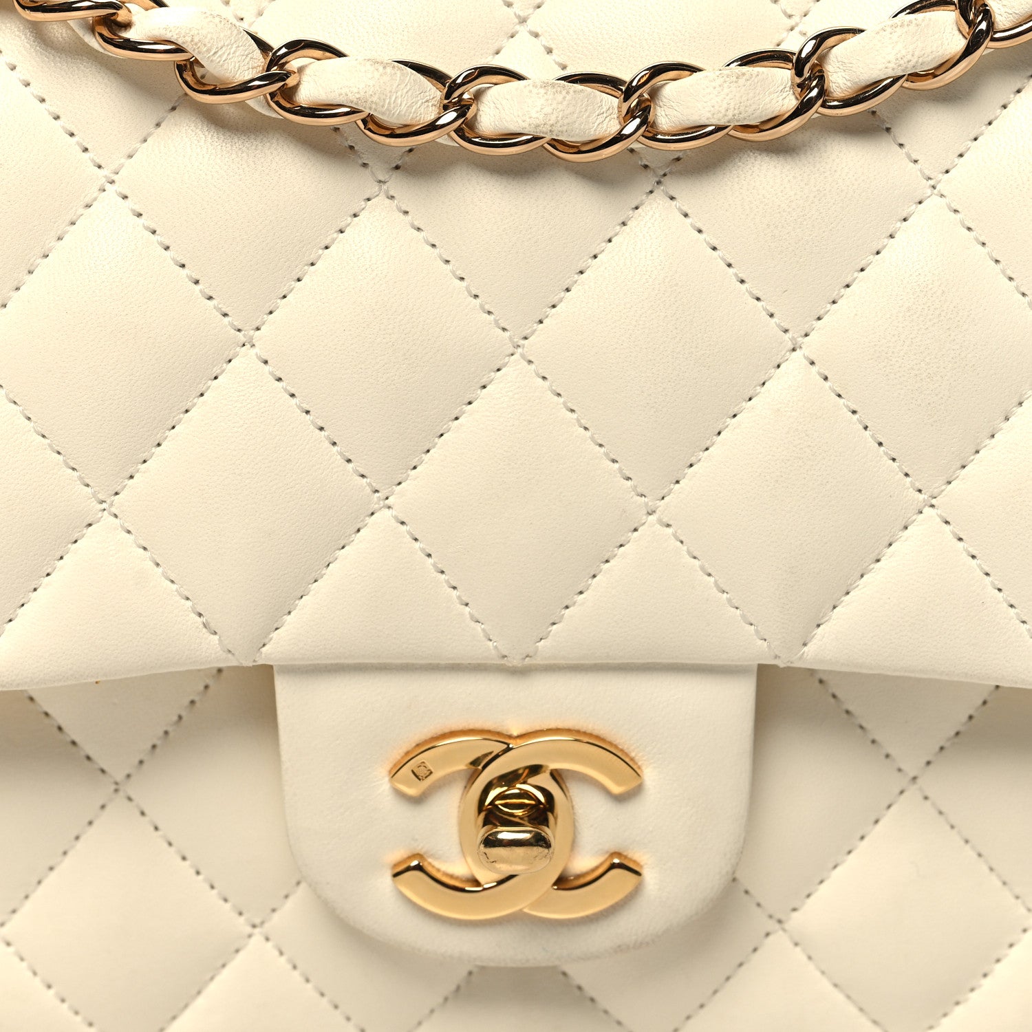 Chanel Lambskin Quilted Medium Double Flap White 8 of 13