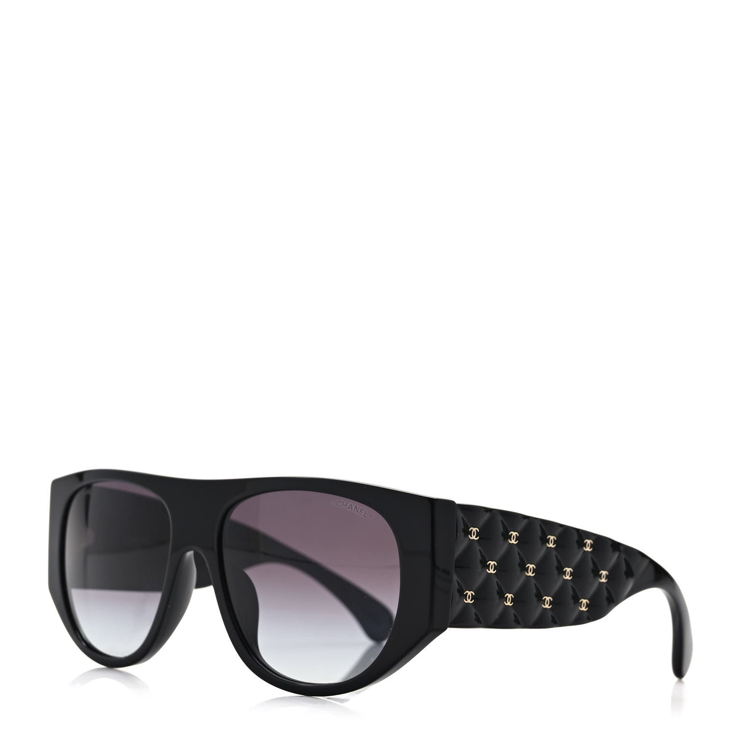 Chanel Acetate Quilted CC Pilot Sunglasses 71465 Black 1 of 7
