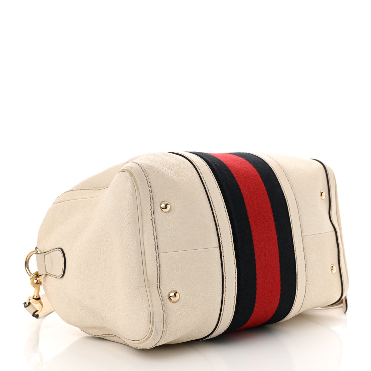 Gucci Calfskin Vintage Web Medium Boston White 4 of 23