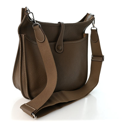 Hermes Taurillon Clemence EVELYNE III PM Etoupe 3 of 12