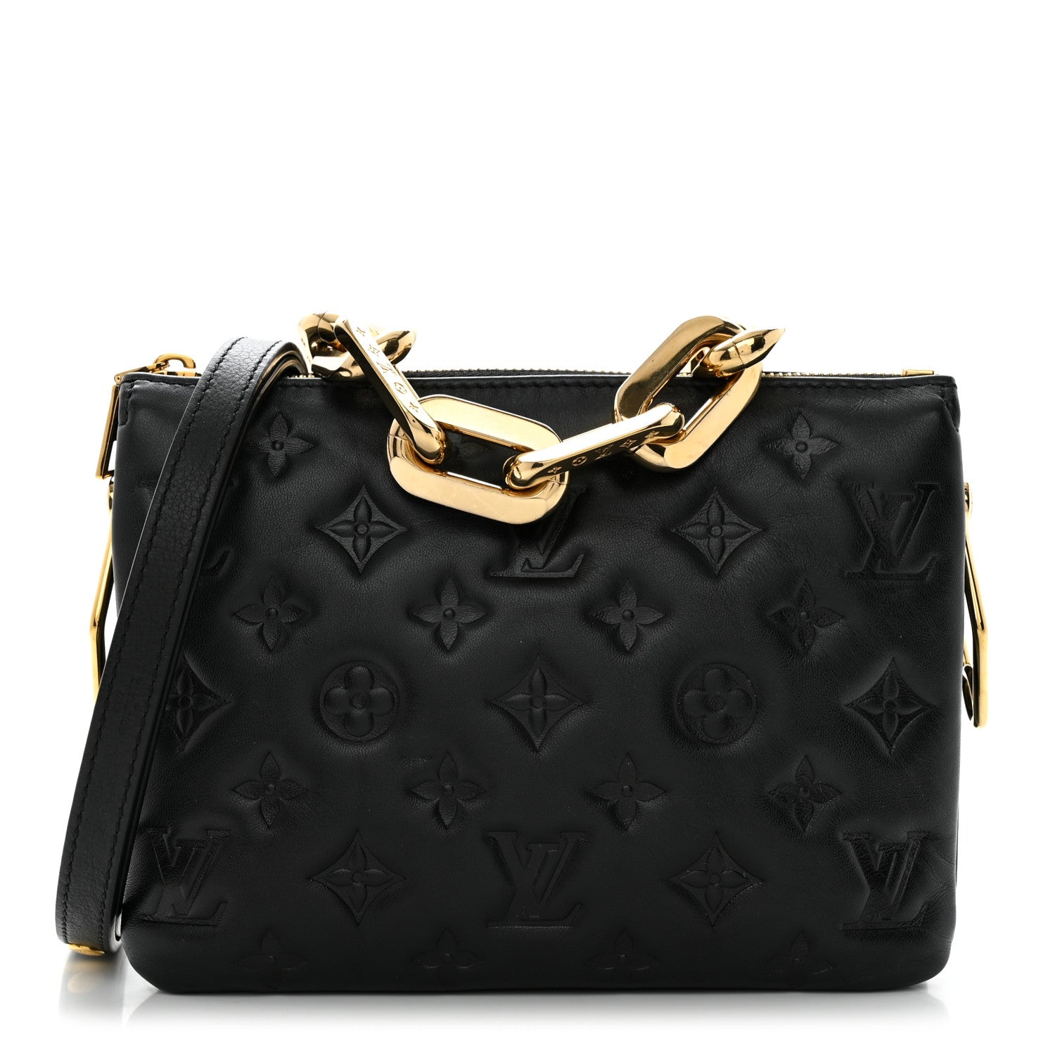 Louis Vuitton Lambskin Embossed Monogram Coussin BB Black 1 of 9