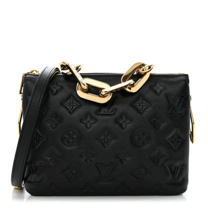 Louis Vuitton Lambskin Embossed Monogram Coussin BB Black 1 of 9