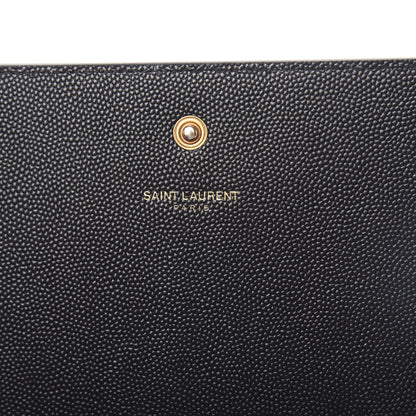 Saint Laurent Grain De Poudre Monogram Chain Wallet Black 6 of 10